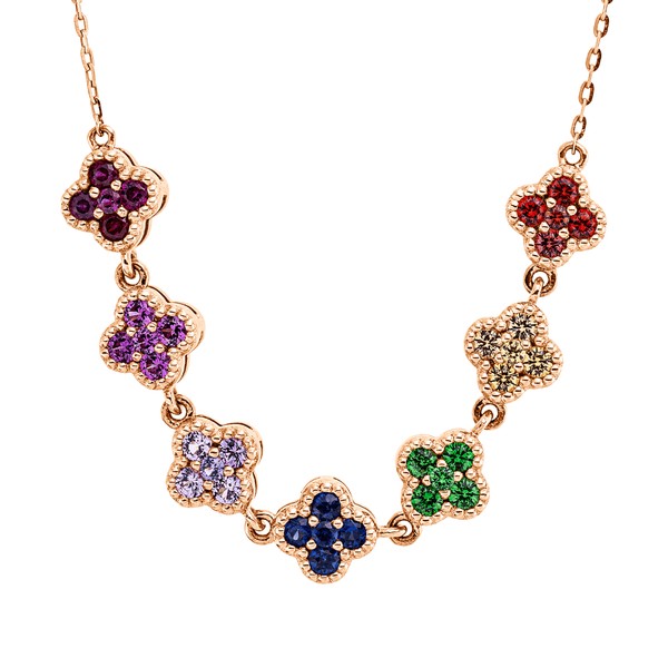 Collier aus 750 Rotgold 35 Saphire
