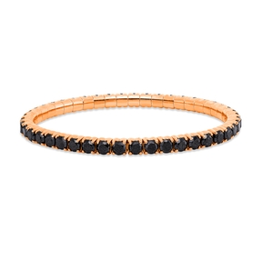 Armband Flex-Band aus 750 Gold Rotgold 45 Brillanten 10,64ct schwarz L:17cm