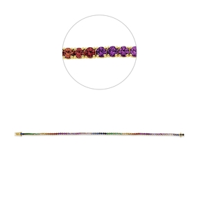 Armband aus 750 Gold Rotgold 83 Saphire 3,51ct mehrfarbig B:1,8mm L:18cm Armband aus 750 Gold Rotgold 83 Saphire 3,51ct mehrfarbig B:1,8mm L:18cm