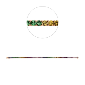 Armband aus 750 Gold Rotgold 70 Saphire 5,1ct mehrfarbig B:2,3mm L:18cm Armband aus 750 Gold Rotgold 70 Saphire 5,1ct mehrfarbig B:2,3mm L:18cm