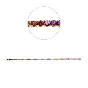 Armband aus 750 Gold Rotgold 61 Saphire 7,08ct mehrfarbig B:2,7mm L:18cm Armband aus 750 Gold Rotgold 61 Saphire 7,08ct mehrfarbig B:2,7mm L:18cm