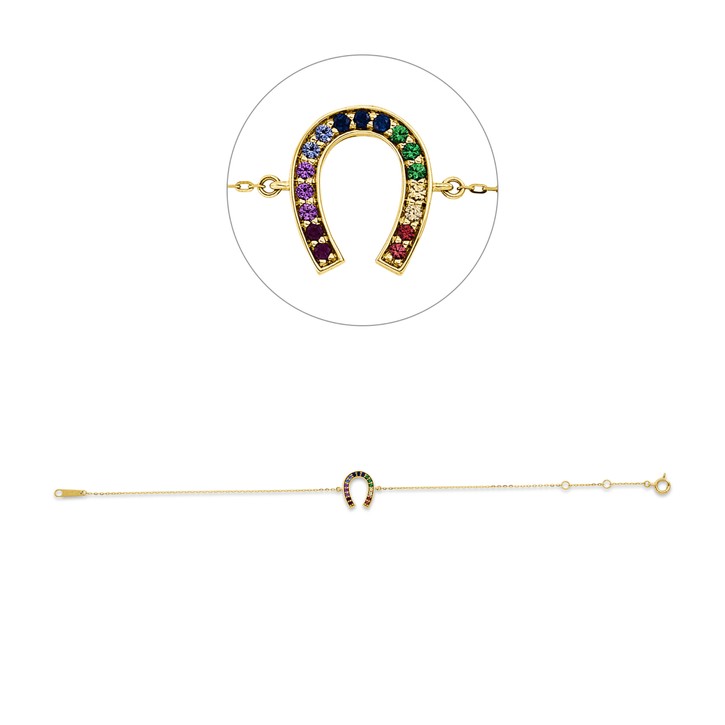 Armband aus 750 Rotgold 17 Saphire