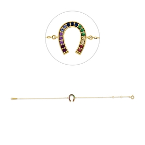 Armband aus 750 Gold Rotgold 17 Saphire 0,21ct mehrfarbig B:11,3mm L:18cm Armband aus 750 Gold Rotgold 17 Saphire 0,21ct mehrfarbig B:11,3mm L:18cm