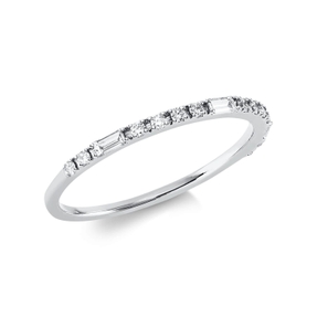 Ring aus 750 Gold Weißgold 15 Diamanten 0,23ct TW-SI B:1,6mm