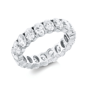 Ring aus 750 Weißgold 19 Diamanten Oval-Schliff 4,49ct F-vsi/si B:4,7mm