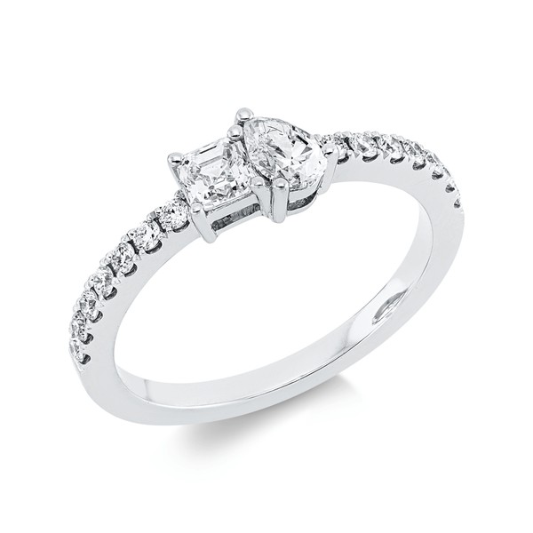 Ring aus 750 Weißgold 16 Diamanten 0.63ct