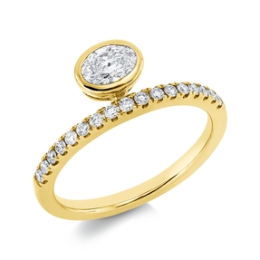 Ring aus 585 Gold Gelbgold 18 Diamanten 0,61ct B:7,3mm Zarge