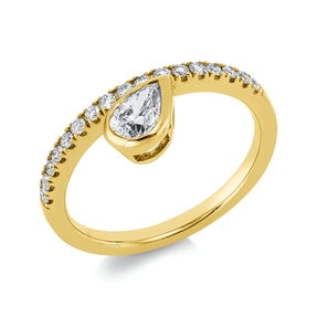 Ring aus 585 Gold Gelbgold 18 Diamanten 0,61ct B:7,4mm Zarge