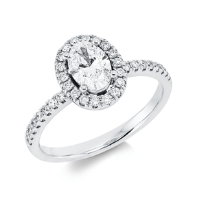 Ring aus 585 Gold Weißgold 37 Diamanten 1,03ct B:10,4mm 4er-Krappe