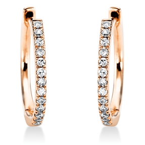 Creolen aus 750 Gold Rotgold 28 Diamanten 0,1ct TW-SI 112,8x1,2mm