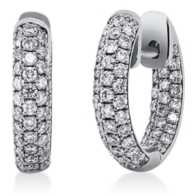 Pavé Creolen aus 750 Gold Weißgold 122 Brillanten 0,74ct TW-SI 14x2,9mm