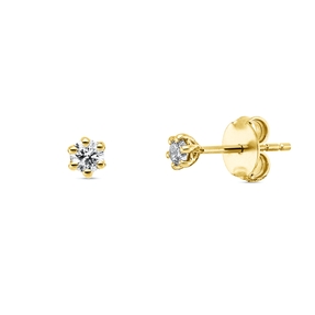 Solitaire Ohrstecker aus 750 Gold Gelbgold 2 Brillanten 0,19ct TW-SI 6er-Krappe Solitaire Ohrstecker aus 750 Gold Gelbgold 2 Brillanten 0,19ct TW-SI 6er-Krappe