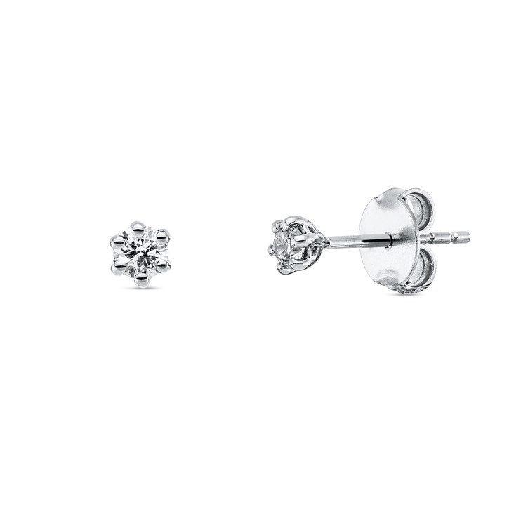 Solitaire Ohrstecker aus 750 Weißgold 2 Brillanten 0.2ct