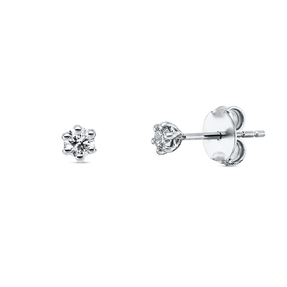 Solitaire Ohrstecker aus 750 Gold Weißgold 2 Brillanten 0,2ct TW-SI 6er-Krappe Solitaire Ohrstecker aus 750 Gold Weißgold 2 Brillanten 0,2ct TW-SI 6er-Krappe
