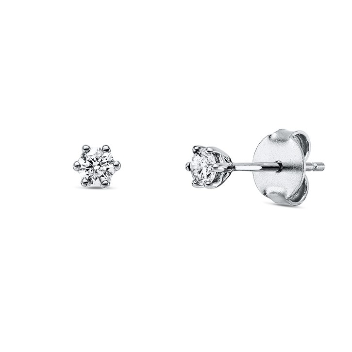Solitaire Ohrstecker aus 750 Weißgold 2 Brillanten 0.25ct