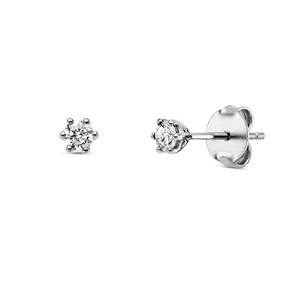 Solitaire Ohrstecker aus 750 Gold Weißgold 2 Brillanten 0,25ct TW-SI 6er-Krappe Solitaire Ohrstecker aus 750 Gold Weißgold 2 Brillanten 0,25ct TW-SI 6er-Krappe