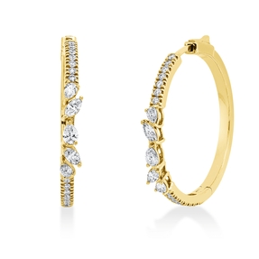 Creolen aus 750 Gold Gelbgold 38 Diamanten 0,99ct 30,5x3,2mm