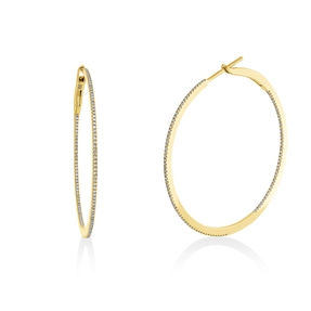 Creolen aus 750 Gold Gelbgold 232 Brillanten 0,31ct TW-SI 37,8x0,9mm