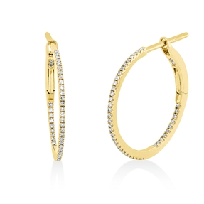 Creolen aus 750 Gold Gelbgold 86 Brillanten 0,17ct TW-SI 19,2x0,8mm