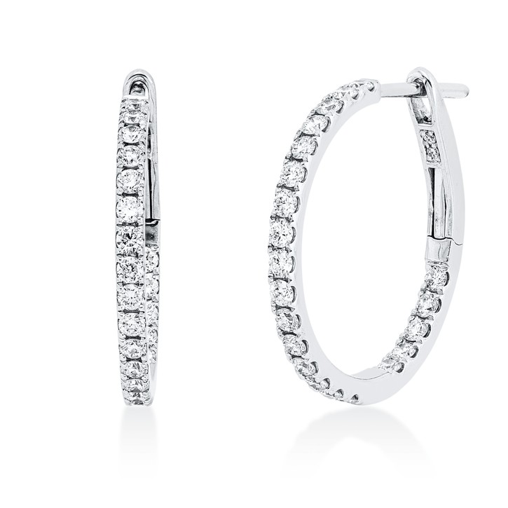 Creolen aus 750 Weißgold 46 Brillanten 0.65ct