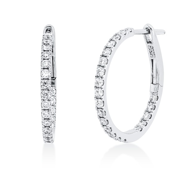 Creolen aus 750 Weißgold 46 Brillanten 0.65ct