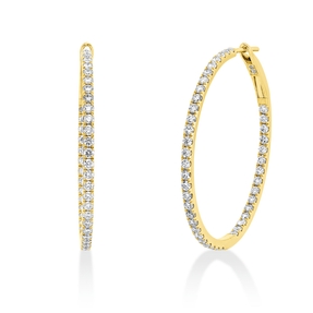 Creolen aus 750 Gold Gelbgold 90 Brillanten 1,25ct I-SI 31,2x1,6mm