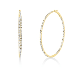Creolen aus 750 Gold Gelbgold 140 Brillanten 2,59ct TW-SI 50x1,6mm