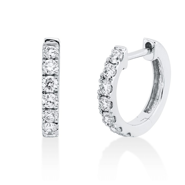 Creolen aus 750 Weißgold 14 Brillanten 0.33ct