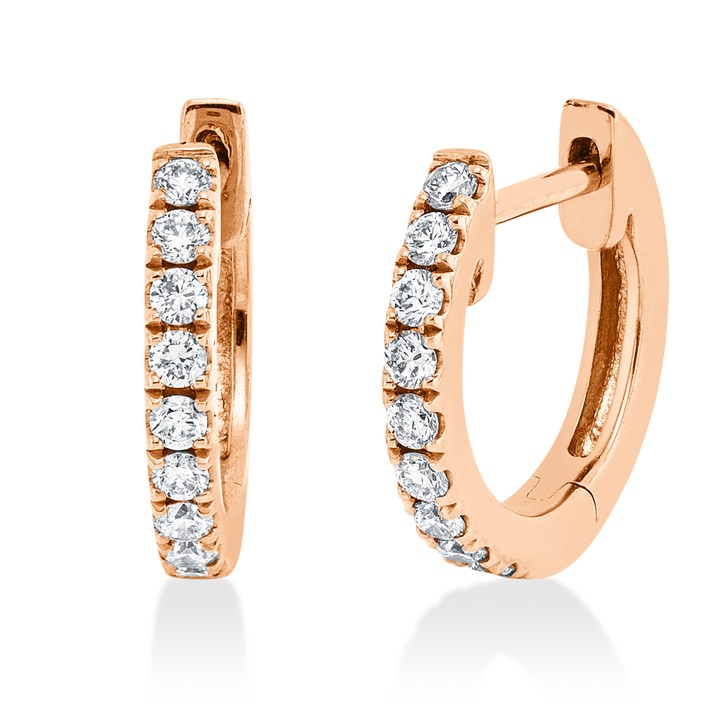 Creolen aus 750 Rotgold 18 Brillanten 0.19ct