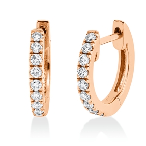 Creolen aus 750 Gold Rotgold 18 Brillanten 0,19ct I-SI 11,6x1,5mm