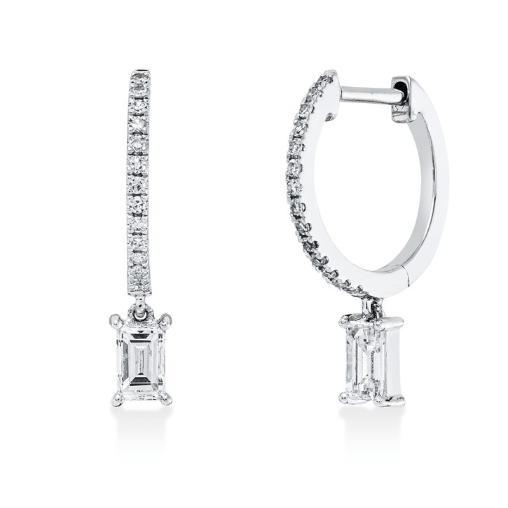 Creolen aus 750 Weißgold 30 Diamanten 0.45ct