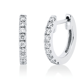 Creolen aus 750 Gold Weißgold 18 Brillanten 0,2ct TW-SI 11,6x1,5mm