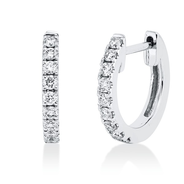 Creolen aus 750 Weißgold 18 Brillanten 0.2ct