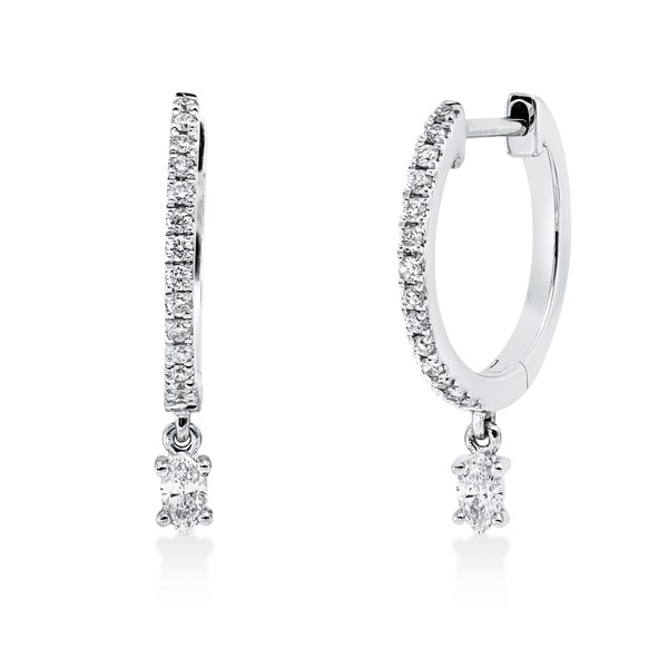 Creolen aus 750 Weißgold 30 Diamanten 0.19ct