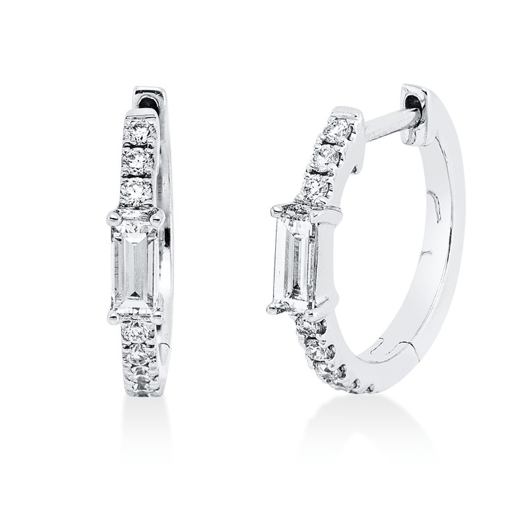 Creolen aus 750 Weißgold 18 Diamanten 0.27ct