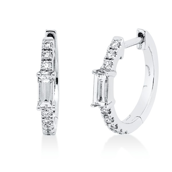 Creolen aus 750 Weißgold 18 Diamanten 0.27ct