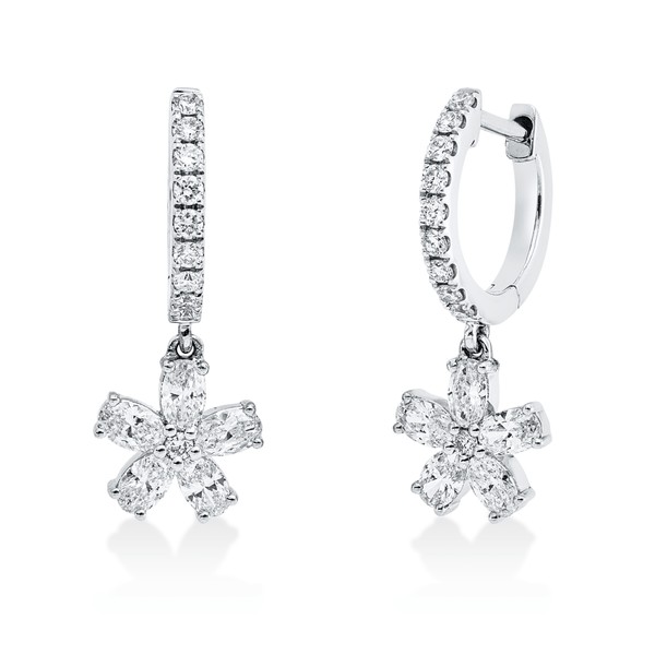 Creolen aus 750 Weißgold 30 Diamanten 0.63ct