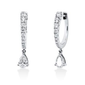 Creolen aus 750 Weißgold 22 Diamanten Fanatsy-Schliff 0,45ct TW-SI 16,9x1,9mm Creolen aus 750 Weißgold 22 Diamanten Fanatsy-Schliff 0,45ct TW-SI 16,9x1,9mm