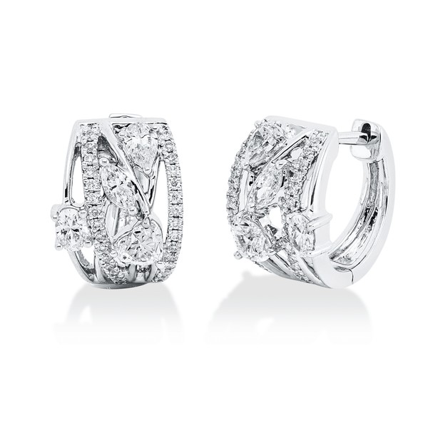Creolen aus 750 Weißgold 68 Diamanten 0.69ct