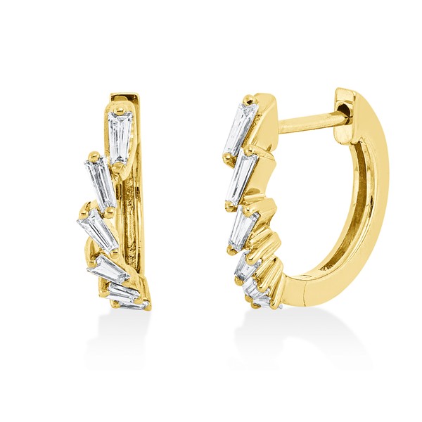 Creolen aus 750 Gelbgold 12 Diamanten 0.23ct