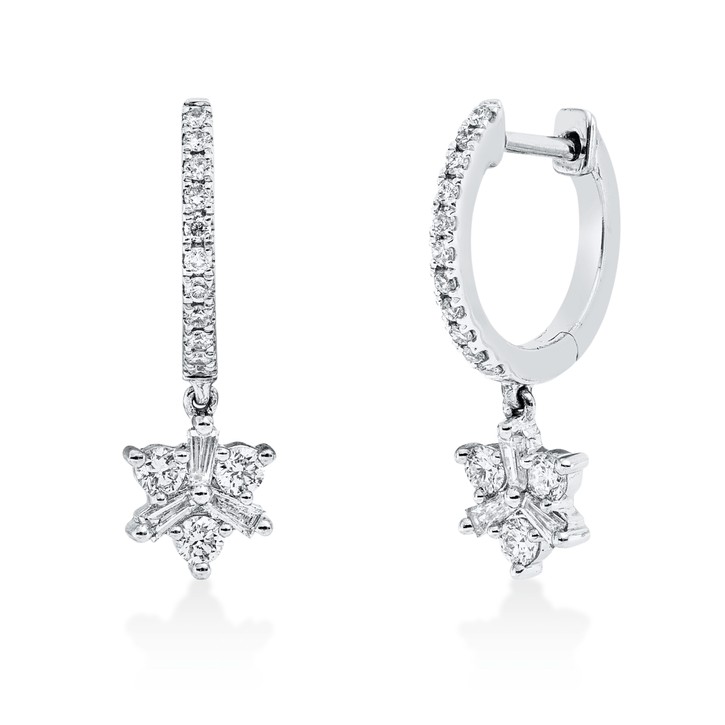 Creolen aus 750 Weißgold 34 Diamanten 0.31ct