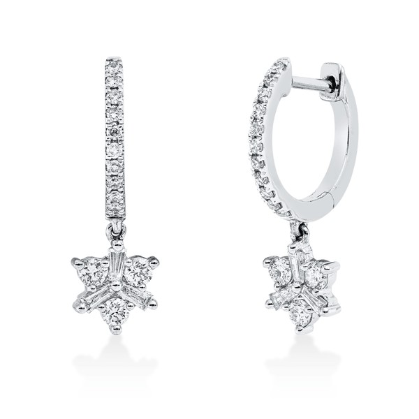 Creolen aus 750 Weißgold 34 Diamanten 0.31ct