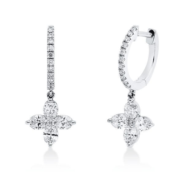 Creolen aus 750 Weißgold 32 Diamanten 0.74ct