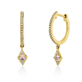 Creolen aus 750 Gelbgold 44 Diamanten Fanatsy-Schliff 0,19ct TW-SI 19x0,9mm