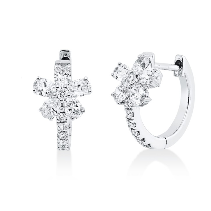 Creolen aus 750 Weißgold 24 Diamanten 0.56ct