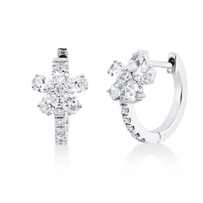 Creolen aus 750 Weißgold 24 Diamanten Fanatsy-Schliff 0,56ct TW-SI 12,1x6,6mm