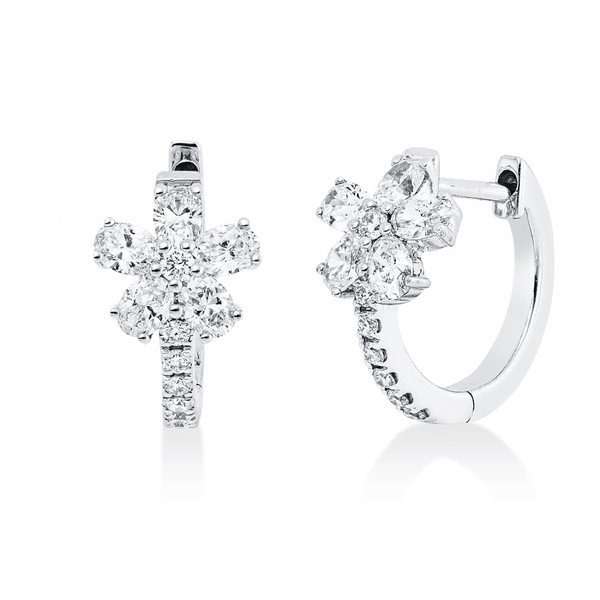 Creolen aus 750 Weißgold 24 Diamanten 0.56ct