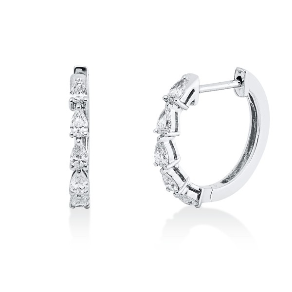 Creolen aus 750 Weißgold 10 Diamanten 0.34ct