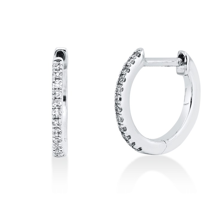 Creolen aus 750 Weißgold 24 Brillanten 0.05ct