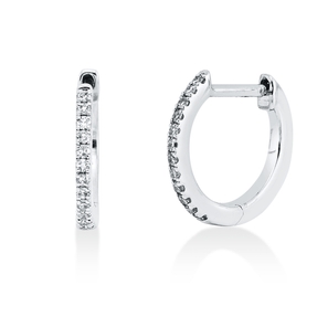 Creolen aus 750 Gold Weißgold 24 Brillanten 0,05ct TW-SI 10x0,8mm